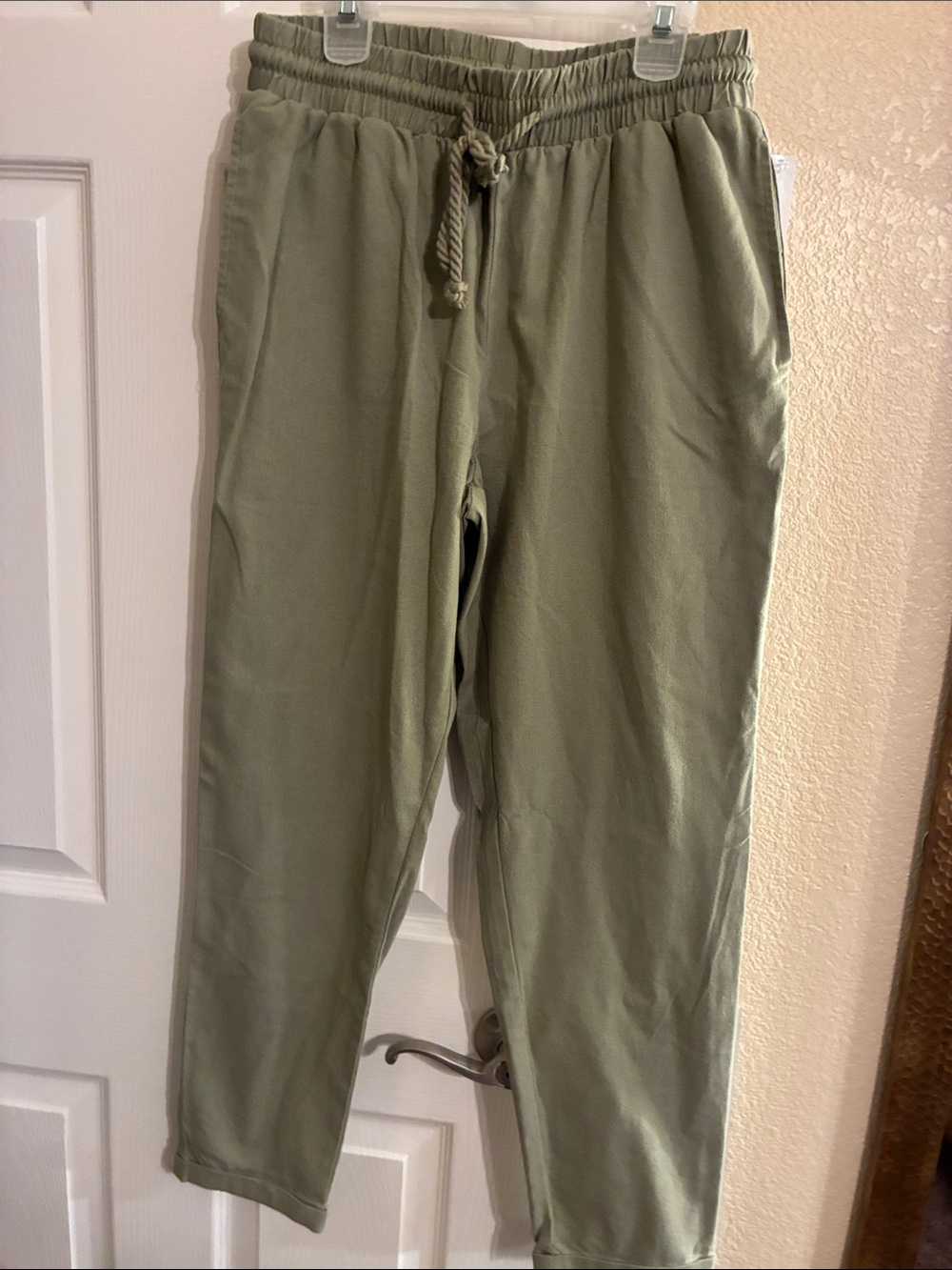 NWOT Ladies Olive Drawstring Chino trousers